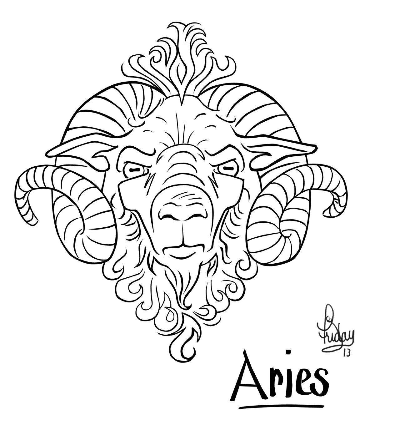 Aries Ram Tattoo Design