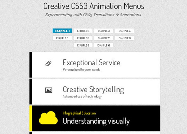 Creative CSS3 Animation Menus
