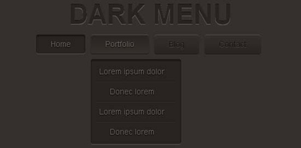 Dark Menu Pure CSS3 Two Level Menu