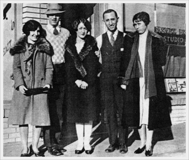 Disney brothers with their wives and mother on the day they opened their studio in 1923