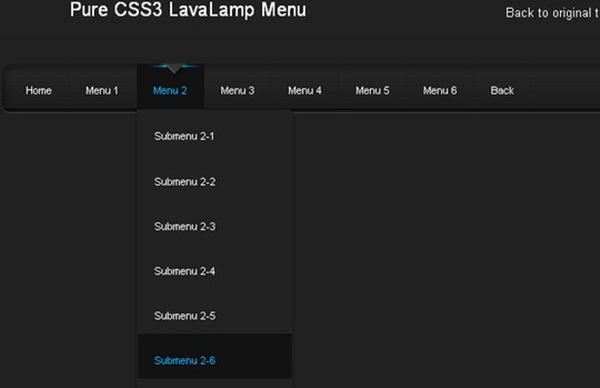 Pure CSS3 LavaLamp Menu