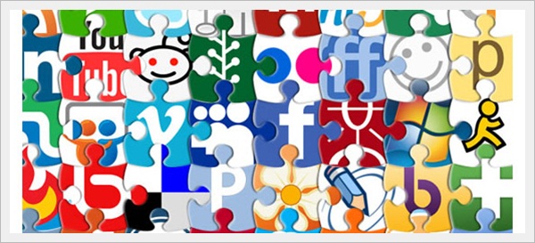 Puzzle Social Network Icon Set