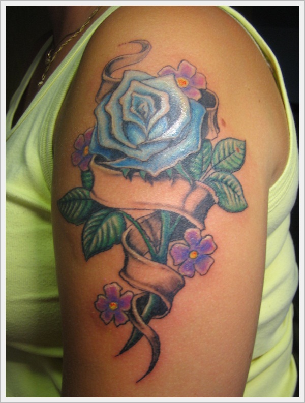 Rose and band tattoo