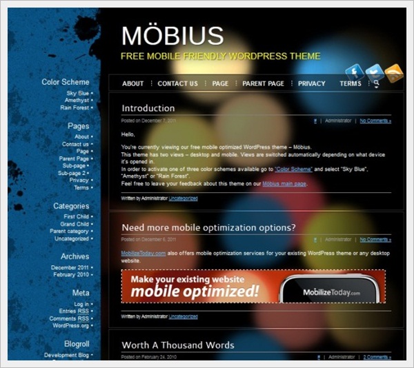 Mobius Mobile Friendly WordPress Theme