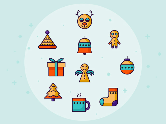 10 Christmas Set Icons 2015