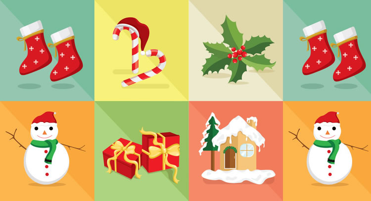 christmas icon vector set