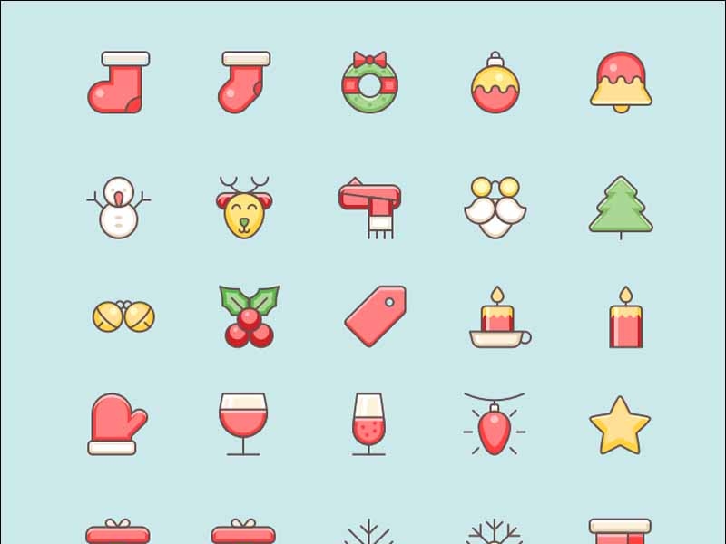 Free Christmas Vector Icons Set