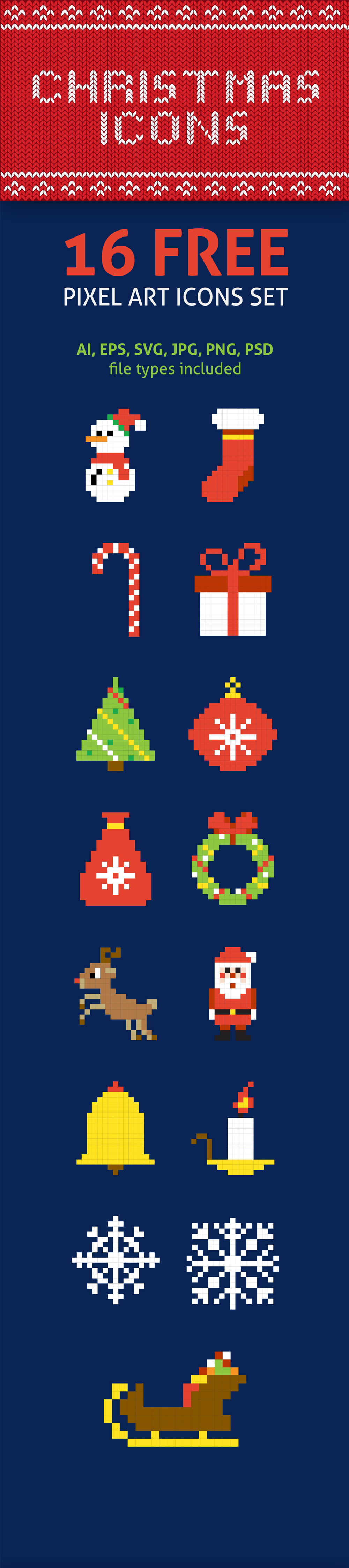 Free Pixel Christmas Icons