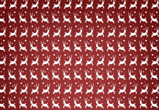 Reindeer Christmas Seamless Vector Pattern